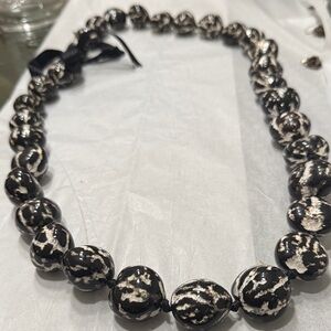 Elegant Black and White Beaded Necklace